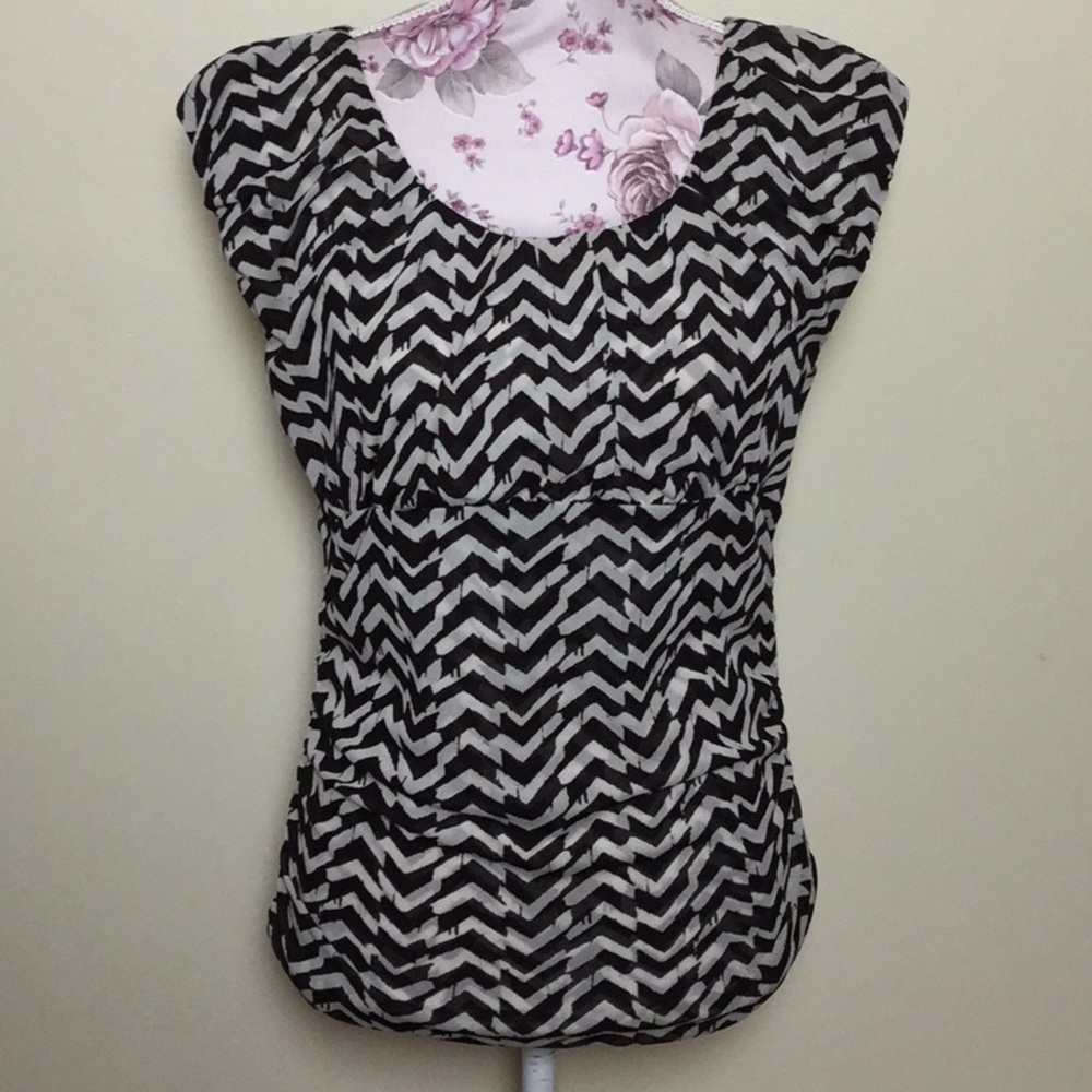 Kenneth Cole Brown & Tan Blouse